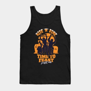 Rise 'n' dine; Halloween; spooky; zombies; dead; graves; scary; fright night; horror; cemetary; Tank Top